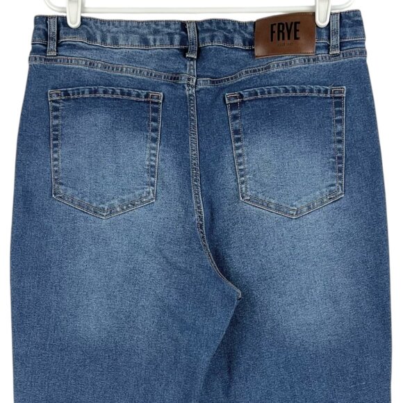 FRYE Women's Stretch High Rise Slim Leg Regular Fit Blue Denim Jeans Size 14/32 - Picture 4 of 11